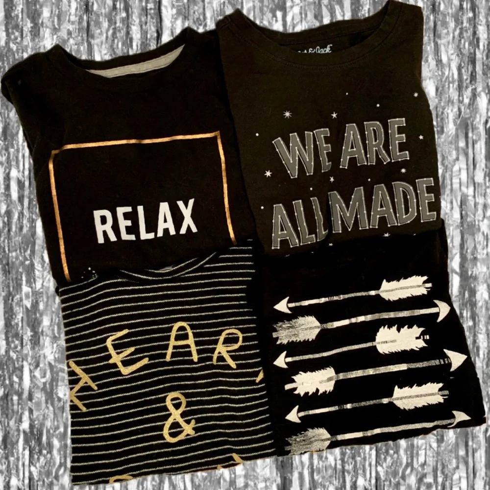 Bundle of Shirts Tees for Girls 3-XS 1-M Black